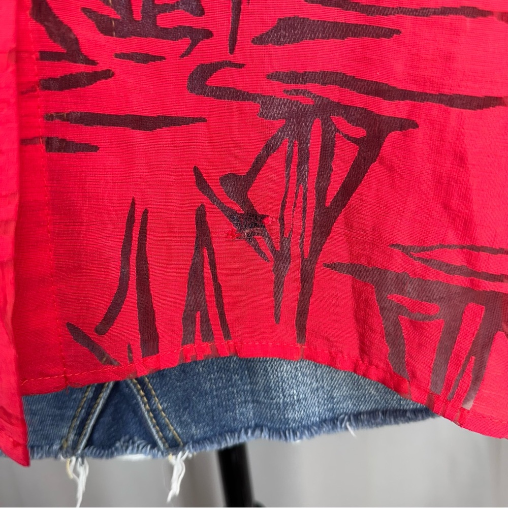 Alfred Dunner Red Burnout Button Top Sz 1X (?) Sailboat Nautical Coastal * READ - Picture 14 of 14